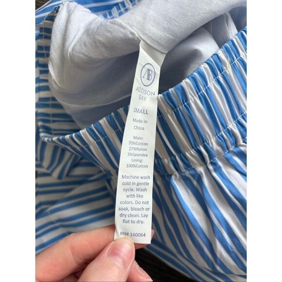 NWT Addison Bay Matisse Blue & White Stripe Tradd Sound Wide Leg Pant Small $128 - Picture 8 of 8